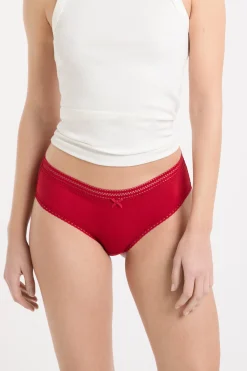Shorty en microfibre détails dentelle