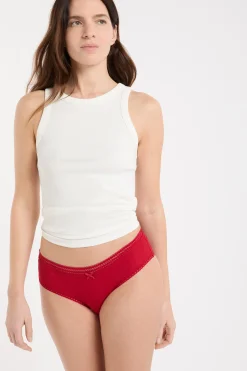 Shorty en microfibre détails dentelle