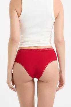 Shorty en microfibre détails dentelle