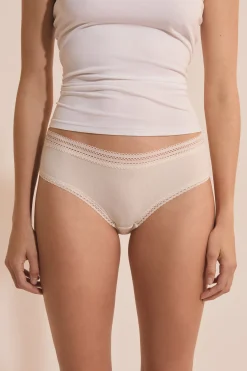 Shorty en microfibre détails dentelle
