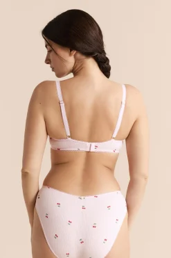 Soutien-gorge balconnet en coton pointelle à motifs