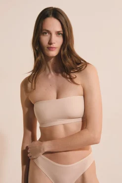 Soutien-gorge bandeau en microfibre