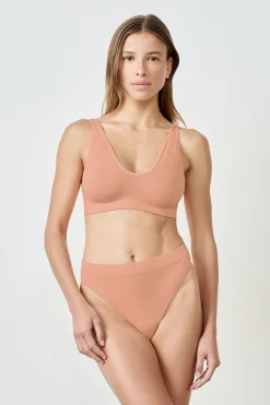 Soutien-gorge brassière côtelée