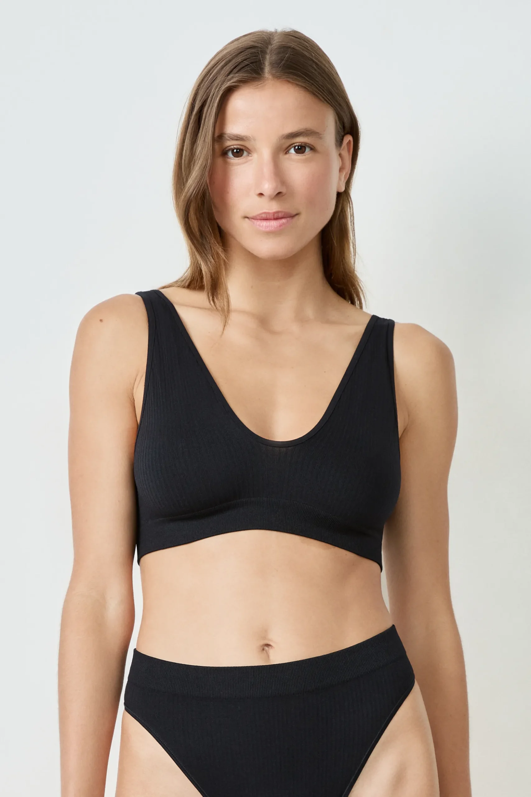 Soutien-gorge brassière côtelée