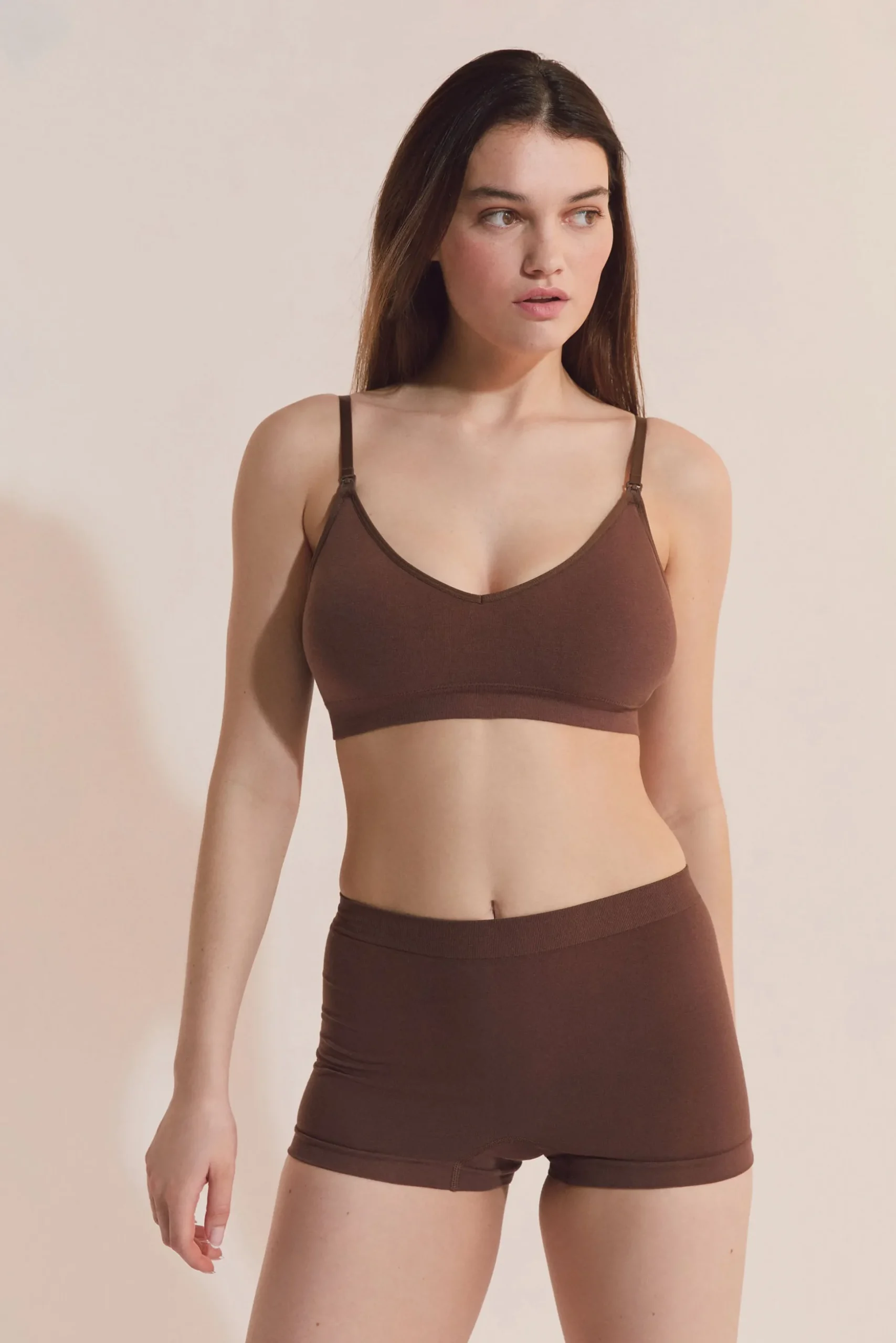 Soutien-gorge brassière de maternité en coton biologique, clips d'allaitement