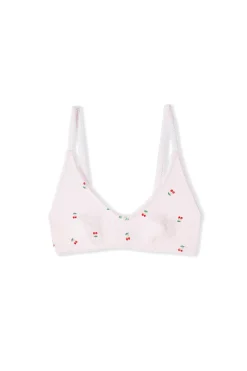 Soutien-gorge brassière en coton pointelle à motifs