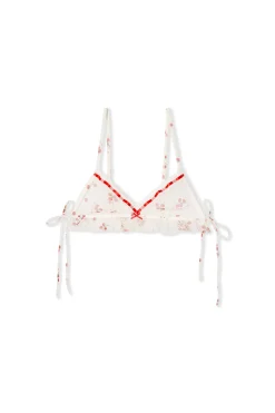 Soutien-gorge brassière en tulle à motifs