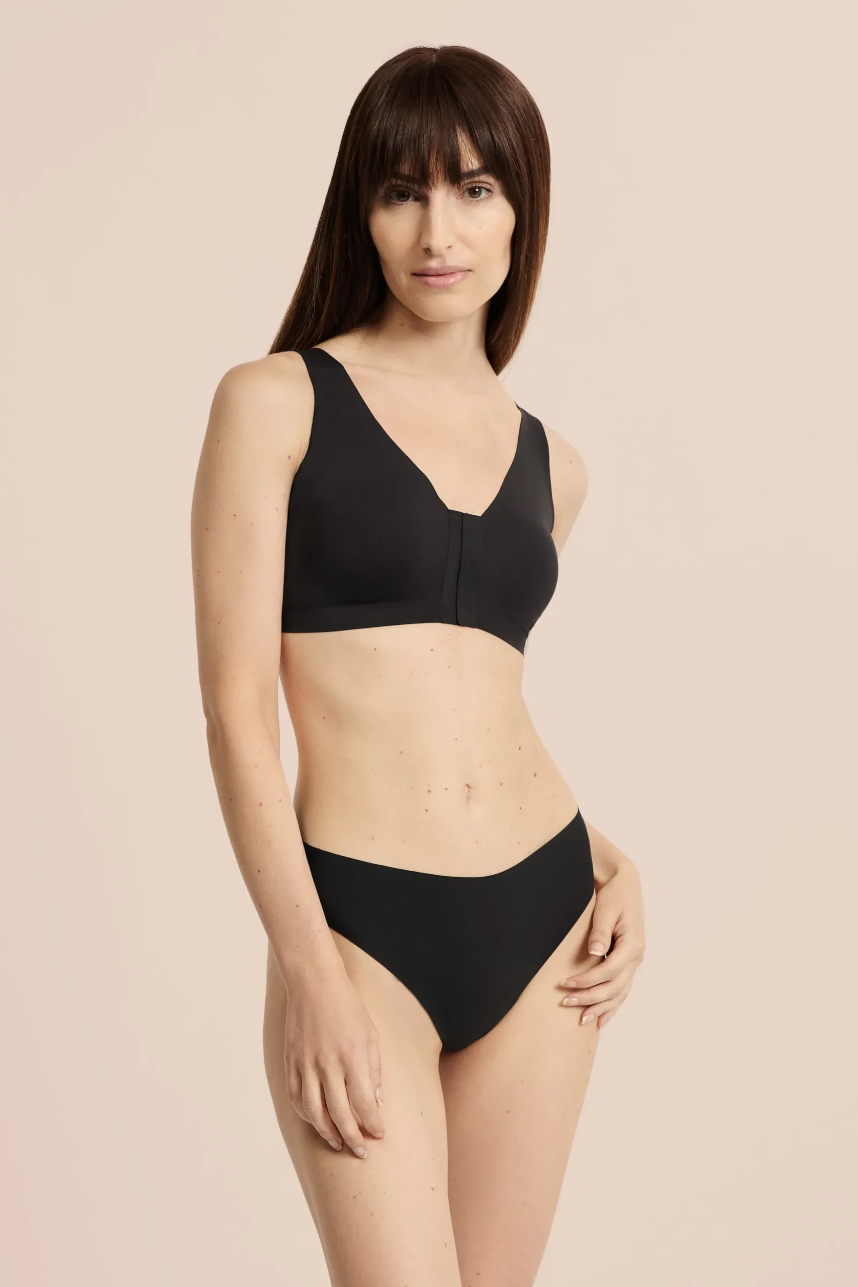 Soutien-gorge brassière sans armatures post-mastectomie avec ouverture devant