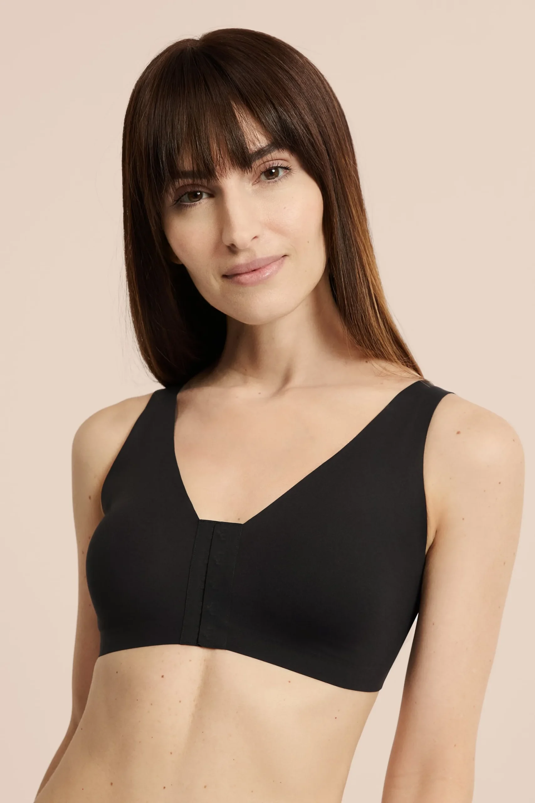 Soutien-gorge brassière sans armatures post-mastectomie avec ouverture devant