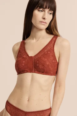 Soutien-gorge brassière sans armatures post-mastectomie avec ouverture devant