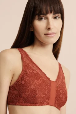 Soutien-gorge brassière sans armatures post-mastectomie avec ouverture devant