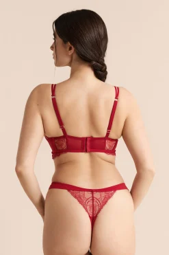 Soutien-gorge bustier en dentelle et liens