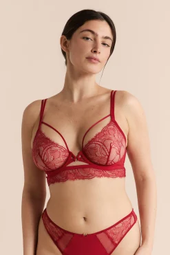 Soutien-gorge bustier en dentelle et liens