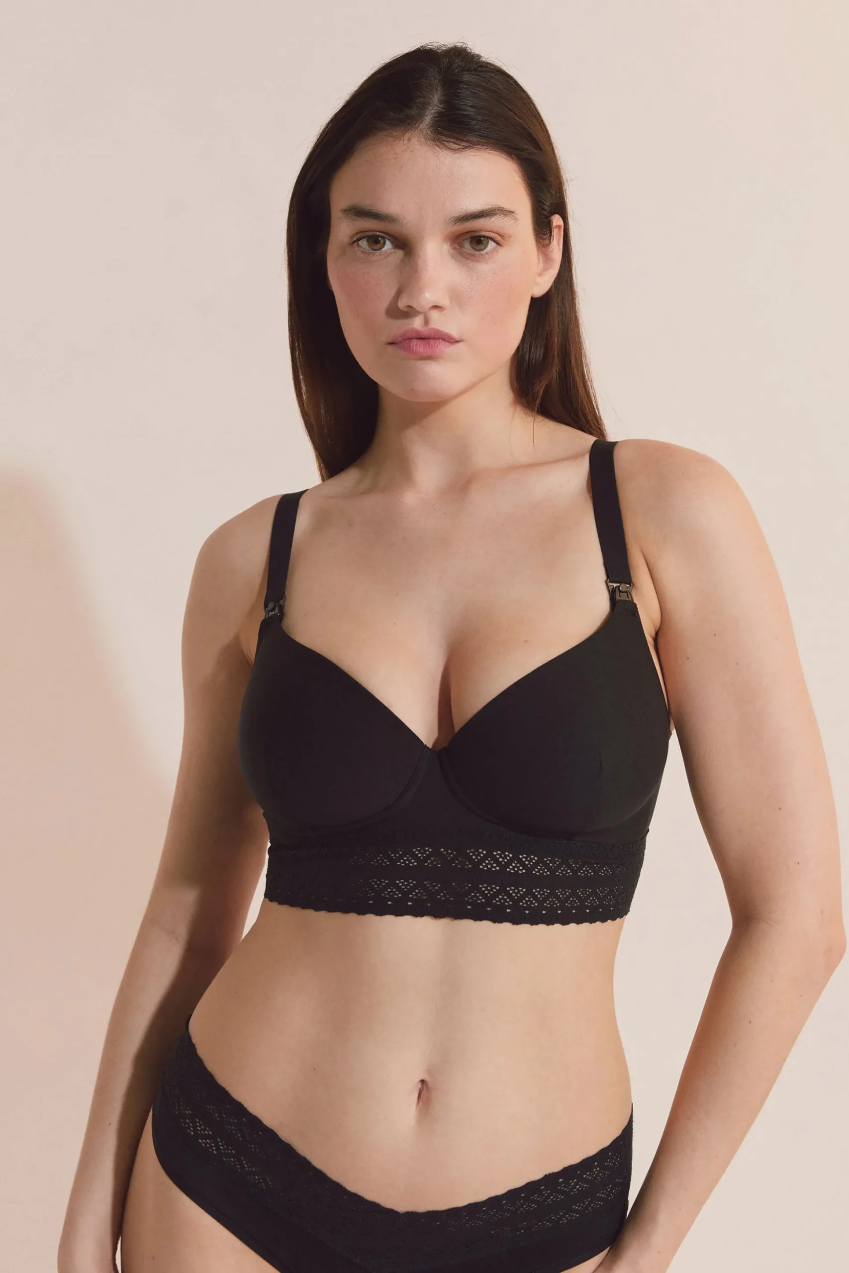 Soutien-gorge coques fines, clips d'allaitement