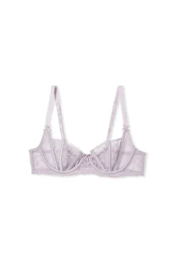 Soutien-gorge corbeille en satin et dentelle eyelash