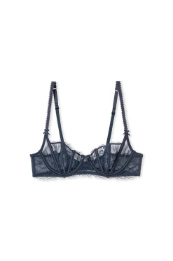 Soutien-gorge corbeille en satin et dentelle eyelash