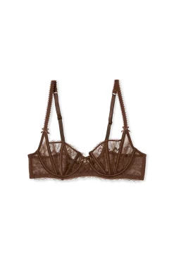 Soutien-gorge corbeille en satin et dentelle eyelash