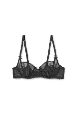 Soutien-gorge corbeille en satin et dentelle eyelash
