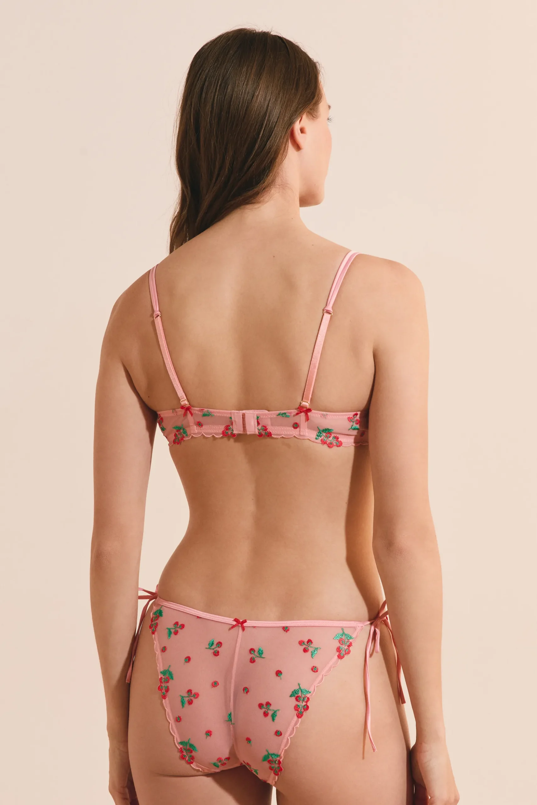 Soutien-gorge N.9 - Balconnet avec broderie tomates
