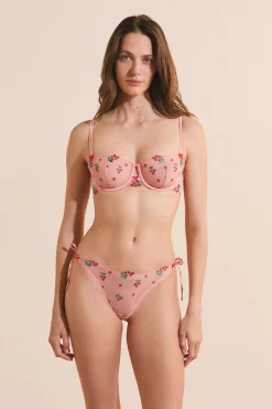 Soutien-gorge N.9 - Balconnet avec broderie tomates