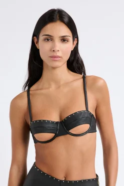 Soutien-gorge N.9 - Balconnet en cuir