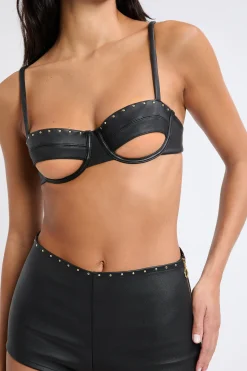 Soutien-gorge N.9 - Balconnet en cuir