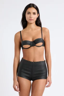Soutien-gorge N.9 - Balconnet en cuir