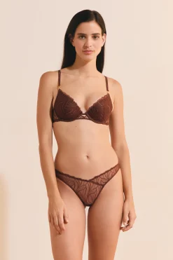 Soutien-gorge N.2 - Le push-up plongeant en broderie florale