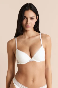 Soutien-gorge N.2 - Le push-up plongeant avec détails en dentelle