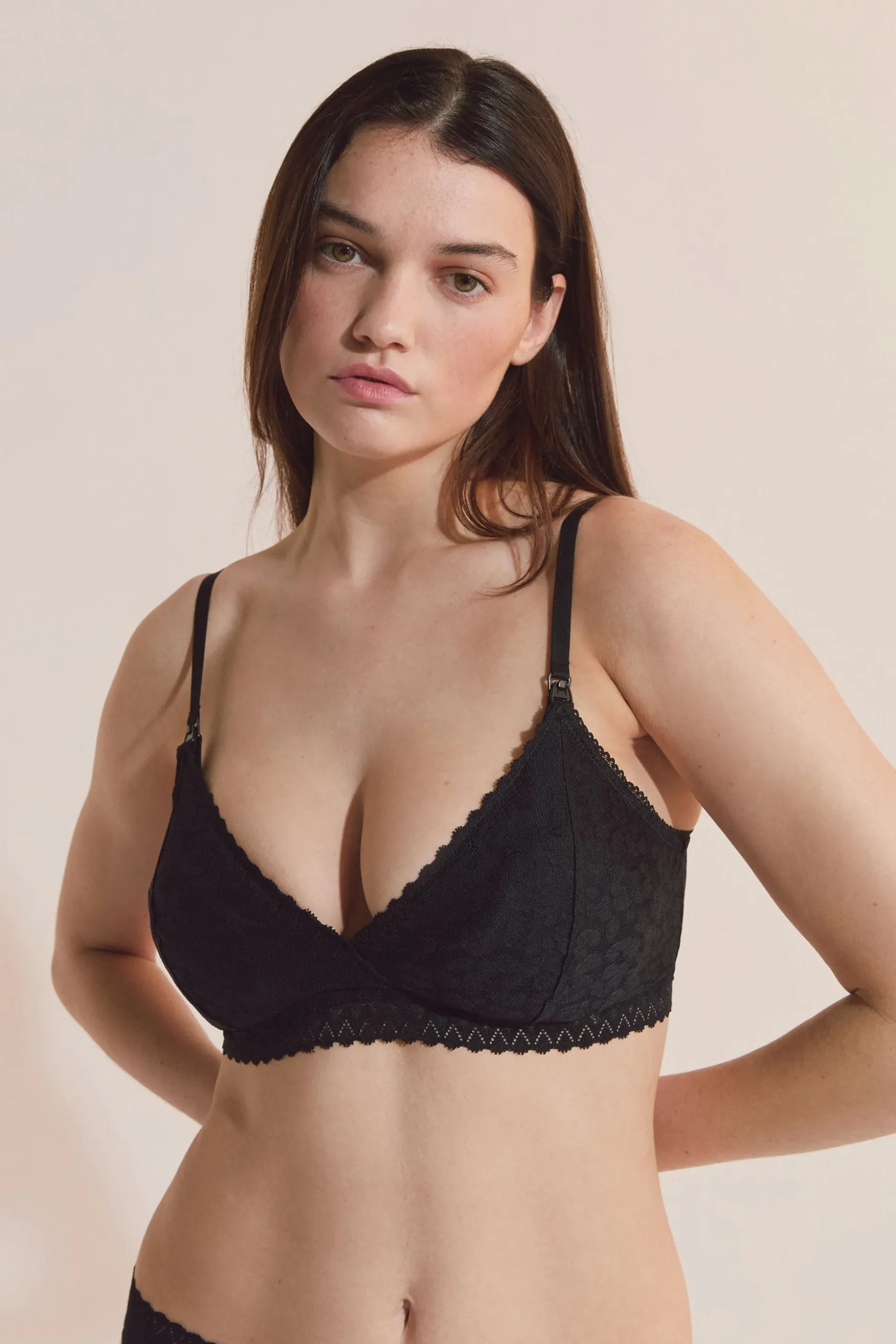 Soutien-gorge N.8 - Le triangle en coton avec clips d'allaitement et coussinets anti fuite