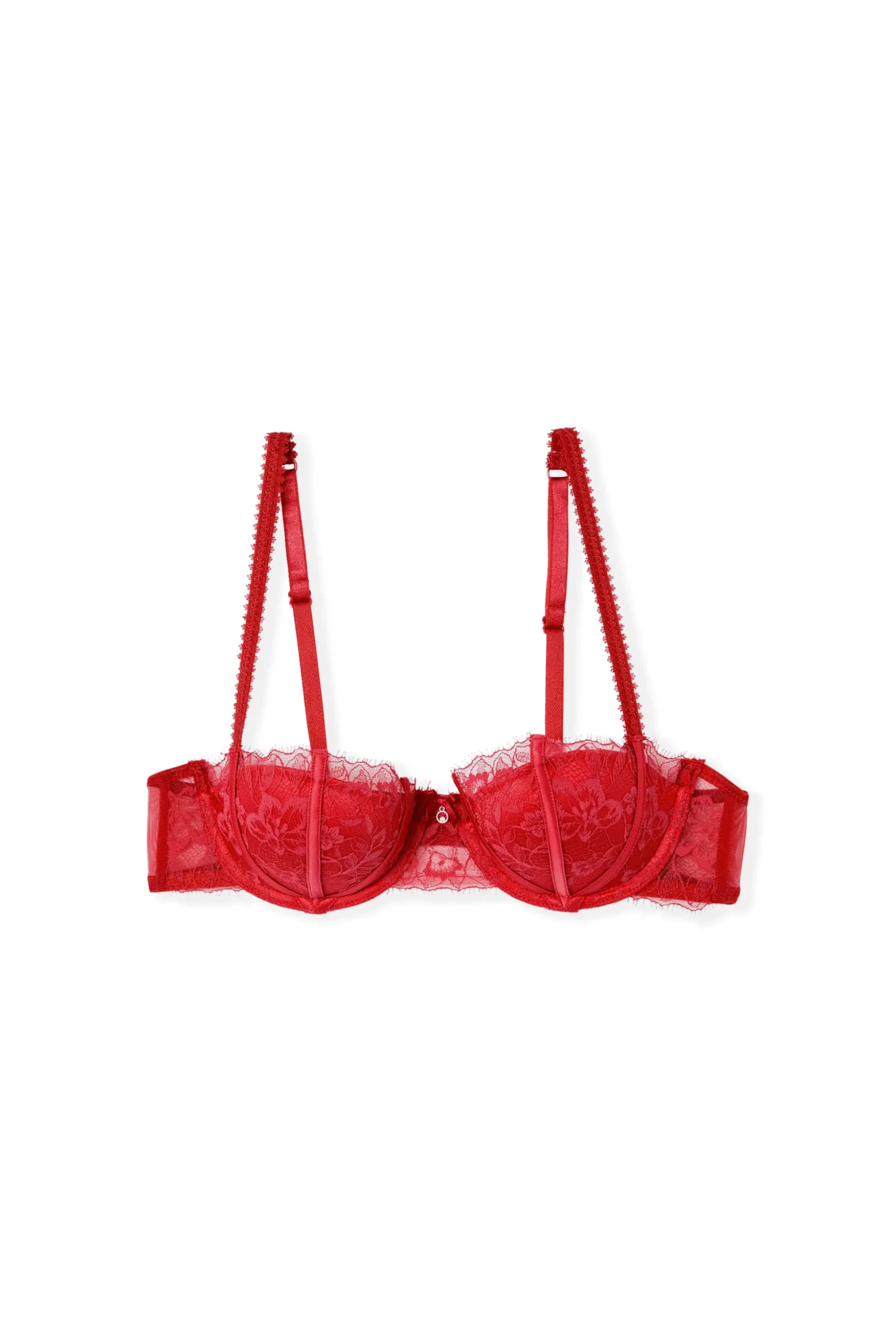 Soutien-gorge push up balconnet en satin et dentelle eyelash