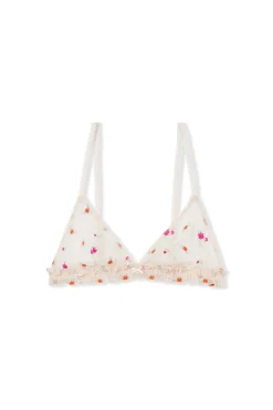 Soutien-gorge triangle avec broderie à motifs