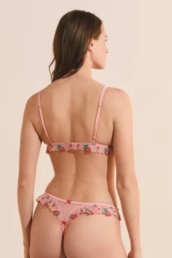 Soutien-gorge triangle avec broderie tomates