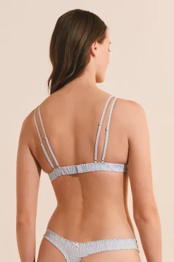 Soutien-gorge triangle en coton à rayures