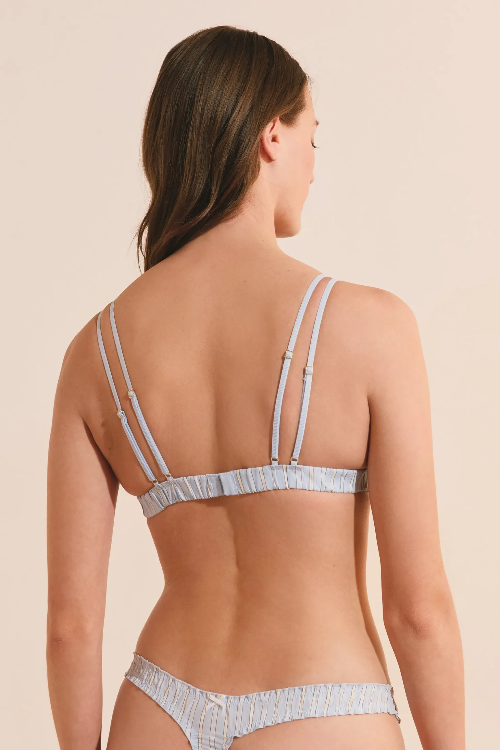 Soutien-gorge triangle en coton à rayures