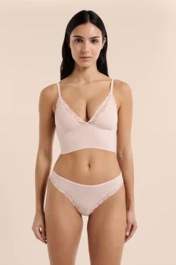 Soutien-gorge triangle en microfibre et dentelle