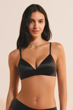 Soutien-gorge triangle sans armatures satiné