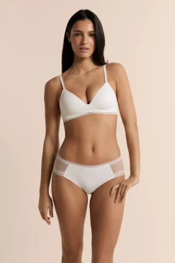 Soutien-gorge triangle sans armatures avec détails en dentelle