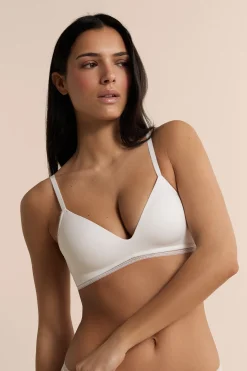 Soutien-gorge triangle sans armatures avec détails en dentelle