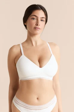 Soutien-gorge triangle sans armatures avec détails en dentelle
