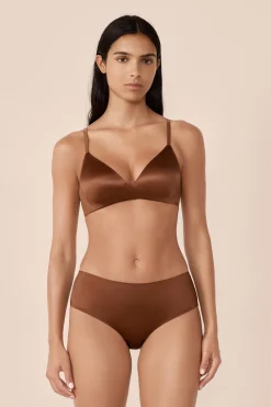 Soutien-gorge triangle sans armatures satiné