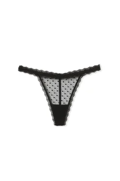 String en dentelle à pois