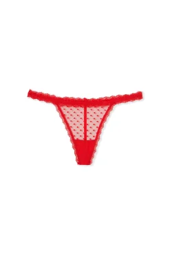 String en dentelle à pois