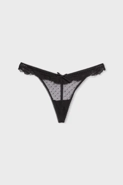 String ficelle en tulle et dentelle