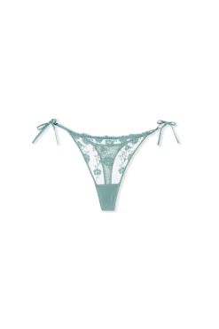 String à nouer en tulle brodé