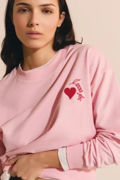 Sweat en coton avec motif coeur