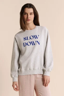 Sweatshirt de pyjama avec écriture en coton