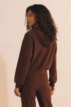 Sweatshirt de pyjama en velours côtelé