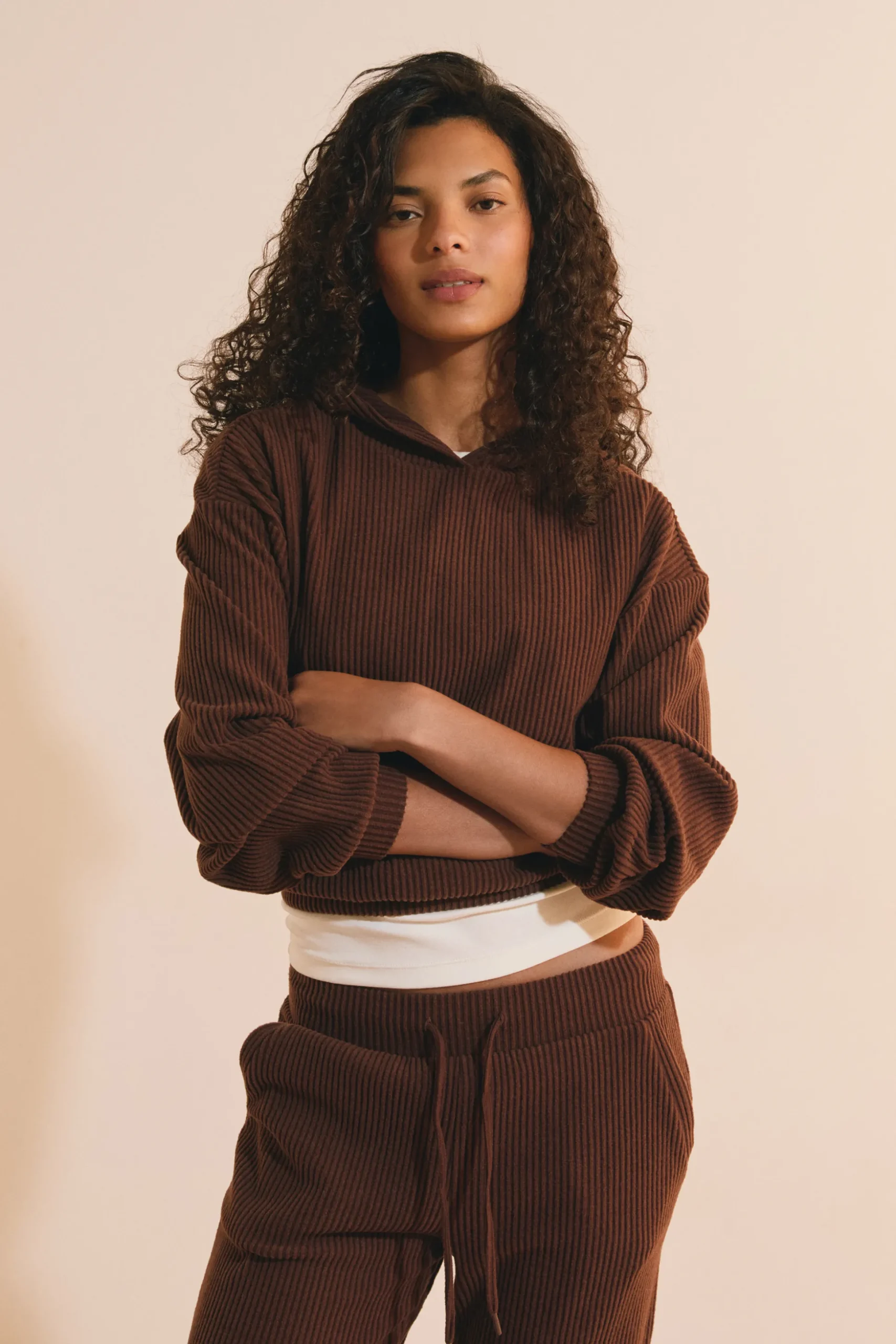 Sweatshirt de pyjama en velours côtelé