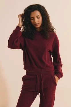 Sweatshirt de pyjama en velours côtelé